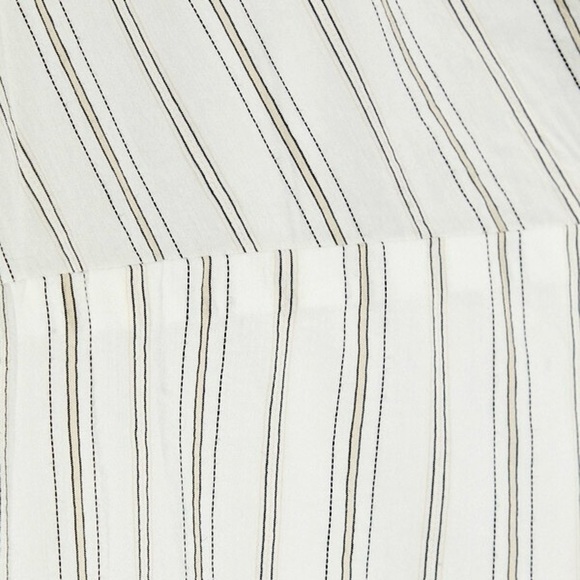 NWT ALC Striped Cotton Silk Blend Puff Long Sleeve Ruffle Hem Wrap Waist Dress 6 - Picture 10 of 12